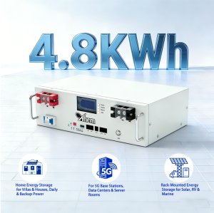 Anern LiFePO4 Battery 48V 100Ah Lithium Battery 4.8kWh Capacity Server Rack Battery Perfect for Off-Grid Solar Backup Power