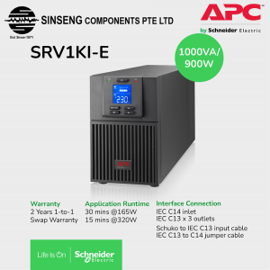 APC UPS Easy UPS On-Line SRV 1000VA / 900W / 230V [Order Model: SRV1KI-E]