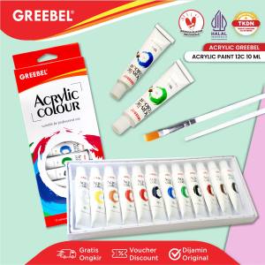 GREEBEL Cat Lukis Akrilik 1 Set 12 18 24 Warna 10ml / Acrylic Paint Color (Acrylic 10ML) Cat Melukis