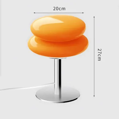 Aesthetic Lamp Shade Bedroom Night Light Orange Bauhaus Table Lamp With Pull Switch Mid Century Vintage Dome Glass Mushroom Lamp Accent Lamp For Bedroom Living Room Study