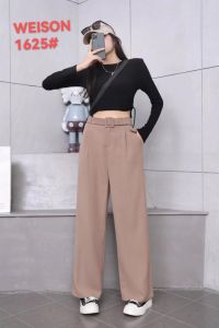 wide-leg casual touser with belt fashion women swear lady comfort bottom 1625