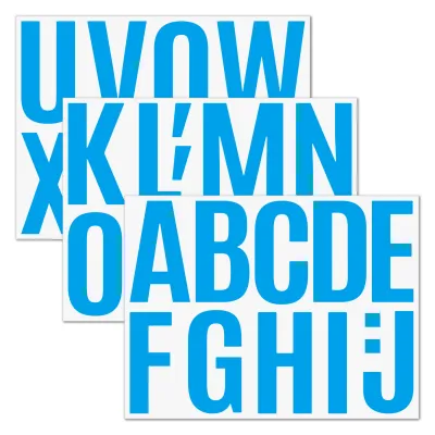 3 sheets/set 4Inches water proof Large Sheet Colourful alphabet Stickers Decals for Decoration DIY