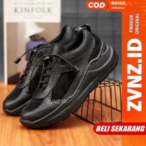 ZVN Vorgen Sepatu Sneakers Casual Pria Hitam Trendy