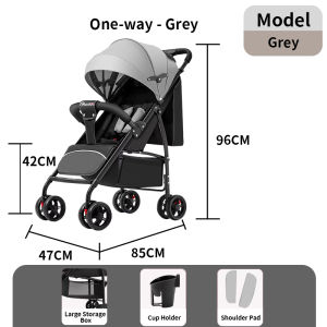 COCOBB Reversible And Foldable Stroller Toddler With Canopy Baby  Travel Silent Rollers Soft Seat