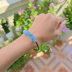 Q868 Vòng lu thống ngũ điếu Aquamarine loại đẹp Thủy và Mộc - Phong Thuỷ TUDO P