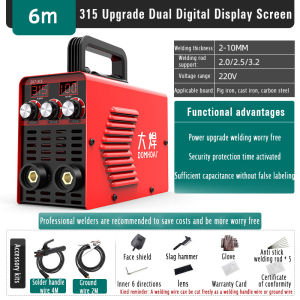 DOMHOAI household welding machine 220v 315 project high power inverter DC full set Welding Machine Portable Sale with Digital Display IGBT Inverter Welding Machine 300amp with accessories Welding Rod