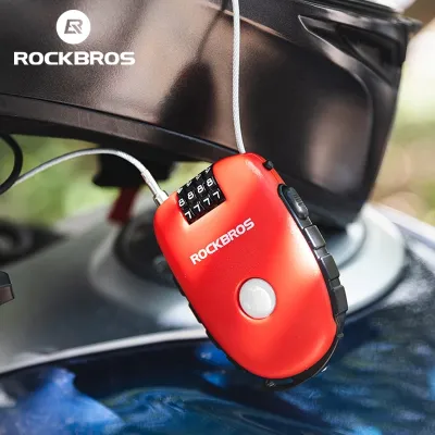 ROCKBROS Cable Bicycle Lock Anti-theft bike Lock Cable Helmet Lock Chain Backpack Cycling Password Lock