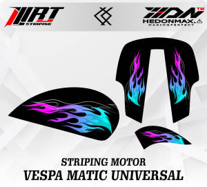 Striping Stiker Transparan Vespa Matik/Sprit/LX/Universal Api Vol 2 (Sudah Terpotong)