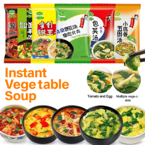 Instant Vegetable Soup Freeze-Dried Ready-To-Eat Flavoring Bag Spinach Seaweed Egg Flower Soup Delicious Instant Soup
