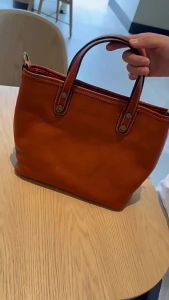 BeeGreen Women Genuine Leather Shoulder Bag Plain Handbag High Quality Commuter Bag Soft Tote Bag