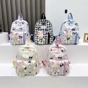 LEIFNYDI Cinnamoroll กระเป๋าเป้สะพายหลัง Kuromi น้ำหนักเบามาก จุได้มาก กระเป๋าสะพายลายการ์ตูน หวานหวานแหววว กันน้ำกันน้ำได้ กระเป๋านักเรียน My Melody สำหรับเด็กๆ