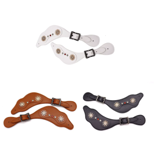 Adjustable Length PU Leather Good Strap Western Flower Boot Good Strap Equestrians Decorative Accessories Easy to Use