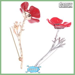 danux 1Pcs Retro Creative Poppy Flower Brooch Suit Clothes Shirt Collar Pin Brooch