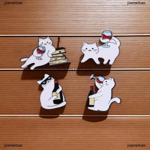 [COD] jiameitan เข็มกลัดแมวการ์ตูนสีขาวสำหรับไวน์แดงกระเป๋าเป้สะพายหลังน่ารักอุปกรณ์ตกแต่งเสื้อผ้าป้ายโลหะผสมสังกะสี