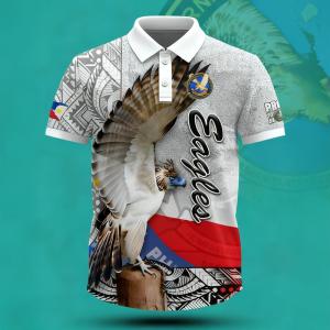 Summer Philippine Flag Eagle Polo Shirts for Men Pattern Casual Short Sleeve Full Sublimation Breathable Quick Dry polo for men