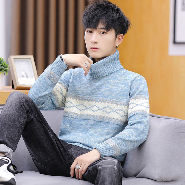 Mens sweater 2022 winter new Mens high neck Mens