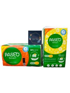 Tissue Facial Smart Paseo / Tisue wajah Paseo oren hijau 2ply 540s / tisu muka paseo