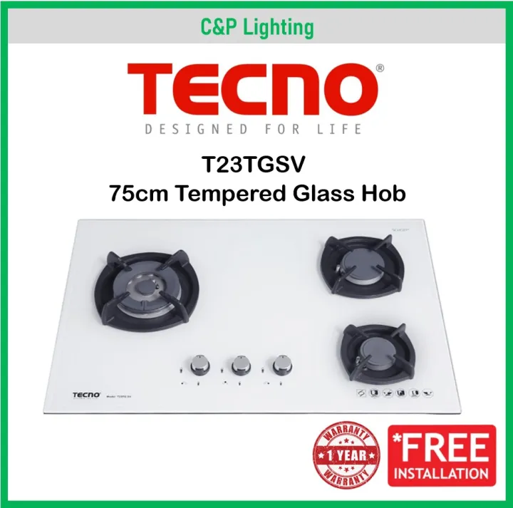 Tecno%2075cm%20(New%20Color)%203%20Burner%20Schott%20Glass%20Cooker%20Hob%20Gas%20Stove%20with%20Inferno%20Wok%20Burner%20Technology%20T23TGSV%20-%20Image%204