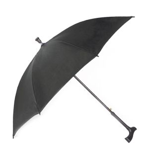 2-in-1 Long-handled Windproof walking stick automatic umbrella elderly Crutch umbrella with anti-slip Rubber Tahan lama