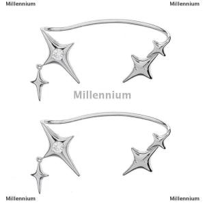 [COD] Millennium 1Pair Fashion Color Star Clip Ear Cuff Earrings for Women Zircon No Trendy Ear Clip Gothic Irregular Earcuff Earring Jewelry