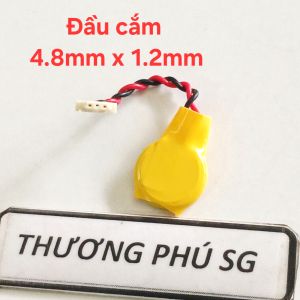 Pin Cmos 1220 3V (CR1220 3V) Pin 2 dây 3 lổ / Đầu cắm: 4.8mm x 1.2mm