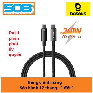 Cáp sạc nhanh truyền dữ liệu PD 240W Ba-se-us Tungsten Gold Fast Charging Data Cable Type-C to Type-C PD 240W