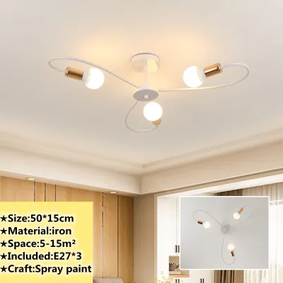 【Free Bulb】6 Head Adjustable Chandelier Ceiling Light Modern Minimalist Pin light Semi-Recessed Drop light