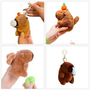 Whimsical Capybara Plush Bag Accessory Realistic Detail Squeeze Toy Keychain Adds Personality to Your Everyday Items