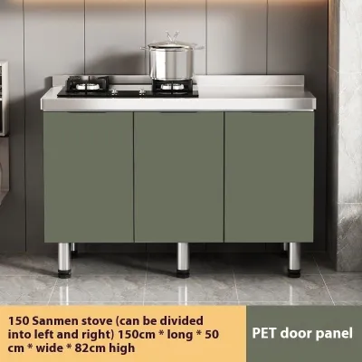 Stainless Steel Kitchen Cabinet Large Capacity Multi-functional Storage Cabinet Storage Cabinet With Double Sink