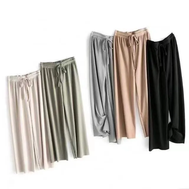 HoneyFashion--Womens Korean Style Oversized Knit Cotton Silk Square Pants(FreeSize)