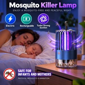 FLUTE Electric Mosquito Killer Lamp Portable Rechargeable Bug Zapper Night Light Compact Mosquito Lure Lamp Outdoor Camping
