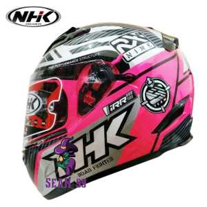 HELM NHK RX9 RACER X NHK RX NINE PINK FLUO SILVER DOUBLE VISOR FULL FACE ORIGINAL SNI ( PAKET GANTENG NHK RX9 )