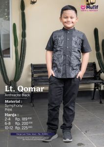 Mutif Sarimbit Keluarga Warna Hitam Layla Qomar Black Series Koleksi Terbaru 2025