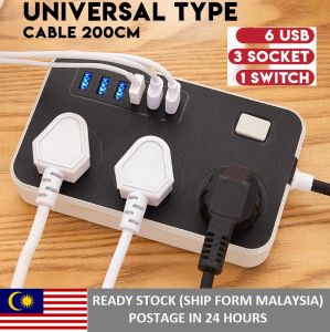 6 USB Port 3 Universal Power Strip Extension Plug Power Socket Electric Sockets Elektrik Soket Extension Cords