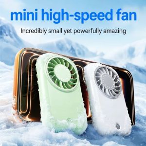 SJJL 5-speed Wind Handheld Small Fan USB Rechargeable Ultra-Thin Pocket Fan Portable Ultra-Quiet Mini Handheld Fan