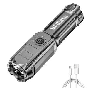 Powerful 100000 Lumen Tactical Flashlights Rechargeable USB 18650 Waterproof Zoom Fishing Hunting LED Flashlight