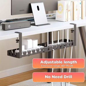 [SG] Under Table Cable tray/Extendable Cable Management Tray/Under Desk Cable Management Tray Desk Bottom Socket Holder