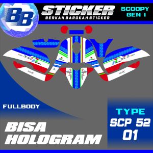 Decal Scoopy BISA HOLOGRAM Full Body Full Blok Dekal Sticker Scoopy FI 2013 2014 2015 2016 Scp 52