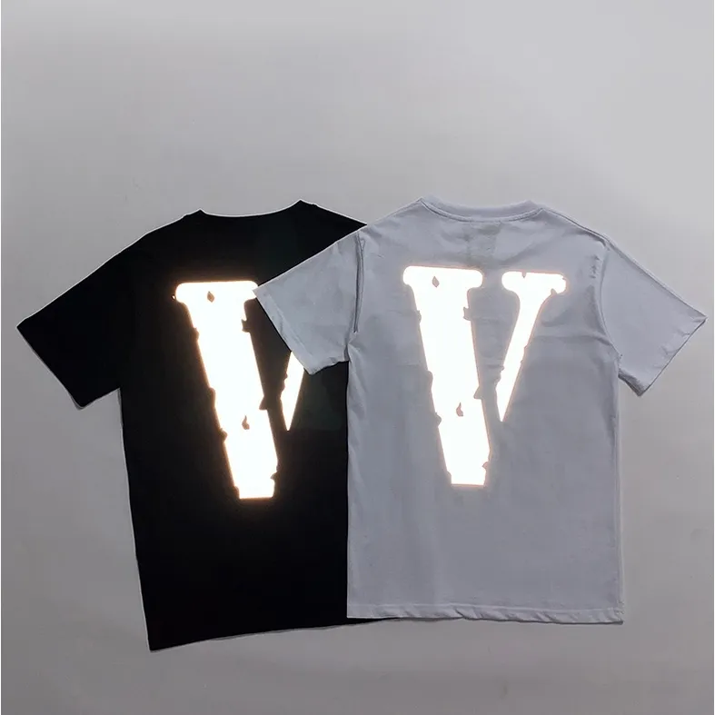V Logo Vlone Reflective Tee Vlone T Shirt Reflective Vlone Black