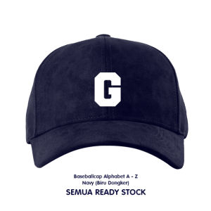 Topi Baseball Navy Biru Dongker Abjad Huruf Teks Alphabet A B C D E F G H I J K L M N O P Q R S T U V W X Y Z Strap Pengait Belakang Besi Premium Quality Distro Clothing Polocap Keren Terbaru 9.9
