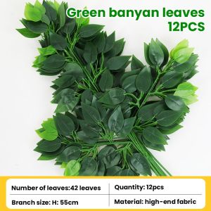 High quality 12 pieces. Mango leaves artificial leaves meet the needs of wedding rooms parties restaurant decoration