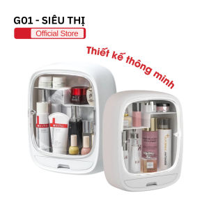 Hokori Việt Nhật Tủ Đựng Mỹ Phẩm Treo Tường Nhựa Chống Nước Có Nắp - Thiết Kế Thông Minh
