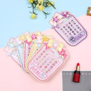 Sanrio Kuromi Melody Hellokitty Cute Kawaii Cartoon 3d Manicure Fake Nails Patch Cute Manicure Set Gift