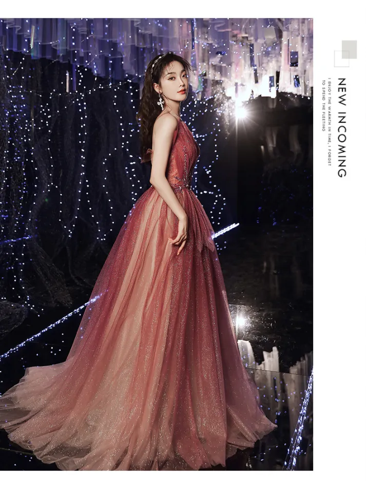 EAGLELY Bling Bling Sequins Glitter Evening Dress Formal Event Ball Gown  For Women Elegant Classy Toast Red Wedding Gown For Party Wedding Sponsor  Outfit 2023 New Bride Dinner Tube Top Long Maxi