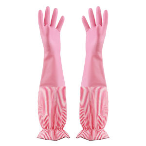 Accessories Thickening Waterproof Washing Warm Cleaning Rubber gloves Kitchen Household Gloves Long Sleeve