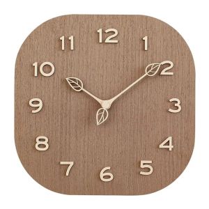 Ins Wall Clock Personality Simple Modern Clock Wall Hanging Home Living Room Clock Square Light Luxury Wooden Clock for Bedroom
