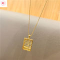 Korea 24K Gold-plated Copper Abacus Pendant Necklace for a Lifetime (1314) Necklace Set Female. 