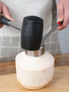 มะละกอ น้ำมันที่เปิดมะพร้าว สแตนเลส กะลามะพร้าว ที่ปอกมะพร้าว ผ่า เจาะ ที่ขูดมะละกอ