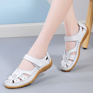 Free Shipping Plus-Size Loafers New Spring/Summer Womens Sandals Hollow-Out Womens Shoes Perforated Womens Shoes Mom Shoes Womens Flats