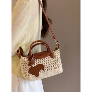 túi kẹp nách + đeo chéo nữ chio dạng lưới size 17cm*11cm*17cm màu nâu cá mẫu